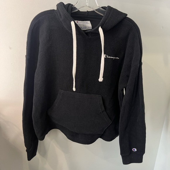 Champion Women's Black Textured Hoodie - Picture 2 of 10